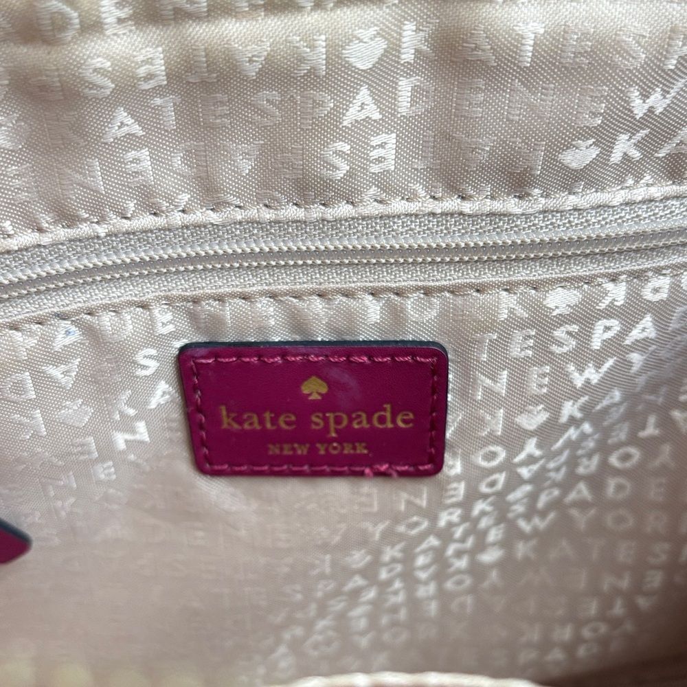 Kate Spade leather handle bag Fuchsia Pink Satchel crossbody purse EUC feminine - Picture 12 of 16